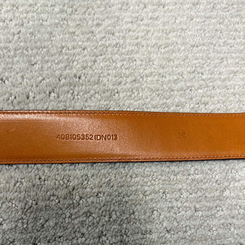 Ralph Lauren Brown Leather Belt with Decorative Gold Crown Buckle - Picture 6 of 8